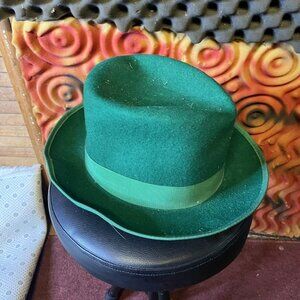 Vintage Mens Fedora Rosemont Quality Hats Wool, Size Small Green Bow